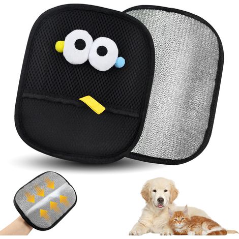 2 Pièces Gant Poil Chat,Double Face Antistatiques Réutilisables Gant Anti Poils Animaux,Gant Brosse Chat pour Canapé Meubles Tapis Siège Auto (1/5)