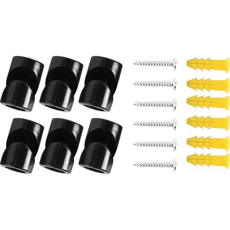 Lot de 6 crochet diffuseurs de lustre, support mural, suspension de câble (noir) (1/5)