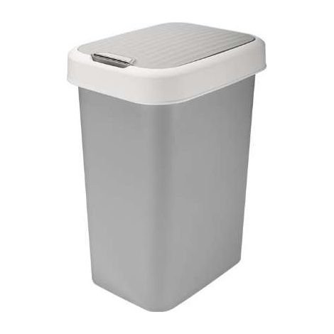 VALOR Pattumiera basculante da 25 l per rifiuti, grigio chiaro, stretta, sottile, 2 pezzi. (1/2)
