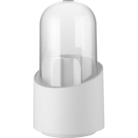 1 Organisateur de pinceaux rotatif, 7 compartiments, couvercle transparent anti-poussière, base 360°, pour salle de bain (1/5)