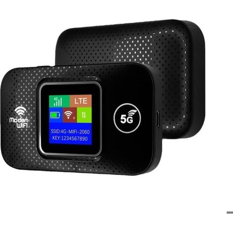 Routeur 4G LTE portable avec écran couleur, hotspot WiFi mobile avec emplacement SIM, 10 appareils, sans carte SIM (1/5)