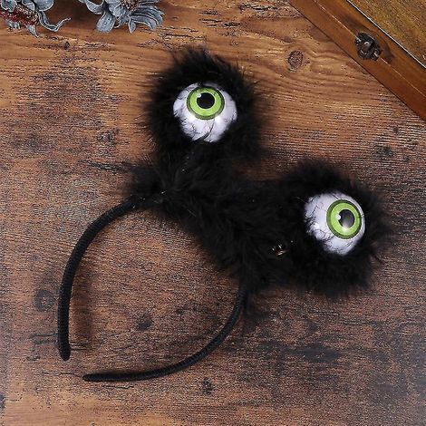 piezas de diadema luminosa de ojos de Halloween, tocado de ojos brillantes de terror, tocado para el cabello con luces y decoración de felpa para fiestas de Halloween.