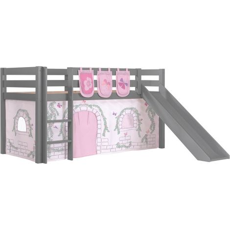 Pack - Lit Enfant Toboggan, Tente & 3 Pochettes "Pino Birdy" Gris (1/2)