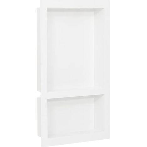 vidaXL Nicchia da Doccia con 2 Scomparti Bianco Lucido 41x69x9 cm (1/5)