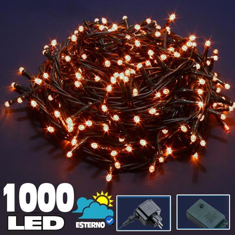 Catena Luminosa 1000 LED Luci Albero Natale Lucciole Bianco Caldo Esterno 24V (1/4)