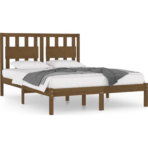 Maison Exclusive - Estructura de cama madera maciza de pino marró (1/5)