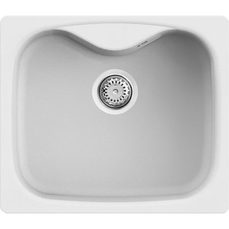 Lavello Elleci Incasso 1 vasca 58x50 Fox 200 Granitek Bianco LGF20068 (1/7)