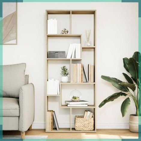 858077 étagère séparatrice de pièce chêne sonoma 67x25x161,5 cm (1/5)