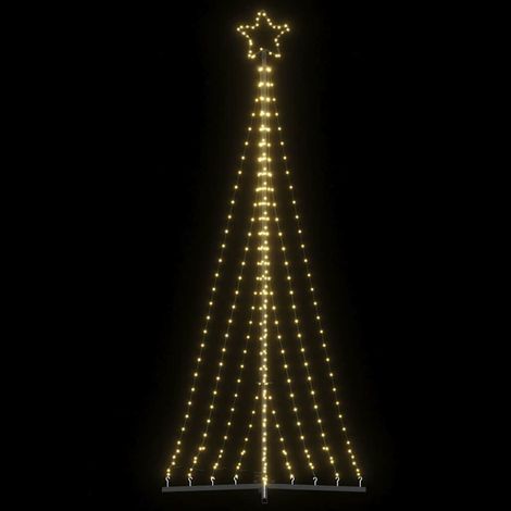 vidaXL Albero di Natale a LED 447 LED Bianco Caldo 250 cm (1/5)
