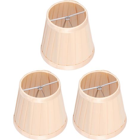 Jeffergarden 3 pièces abat-jour en tissu E14 à clipser sur le couvercle de lampe en tissu pour lustre applique murale décoration de bureau (or clair) (1/5)