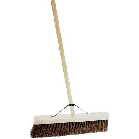 1 x Hard Bristle 18" Long Handle Indoor Outdoor Sweeping Brush