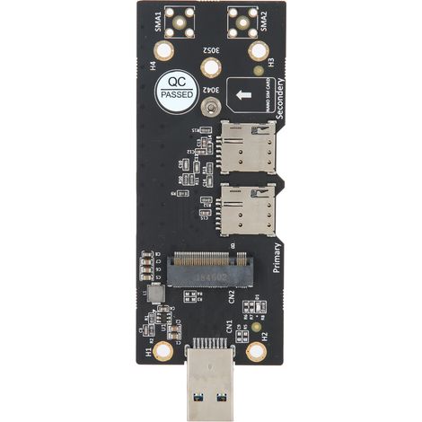 Adaptador M.2 a USB 3.0, compatible con módulos 3G/4G/5G, dos ranuras para tarjeta Nano SIM (tarjeta NGFF Key B), conector USB 3.0 tipo A macho, apto para ordenadores portátiles o de sobremesa.