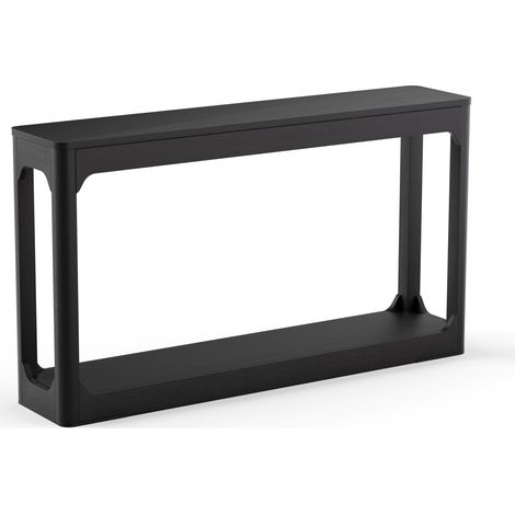 Tavolo consolle nero da 140 cm con ripiano inferiore in MDF (1/5)
