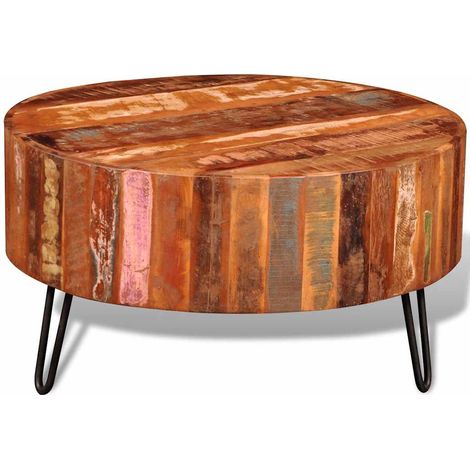 Maison Exclusive - Couchtisch Altholz Massiv Rund
