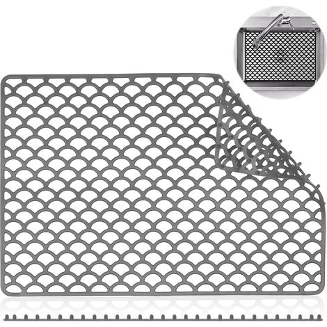Tapis Évier Cuisine Silicone 46 x 31 cm, Protection Évier Gris (1/4)