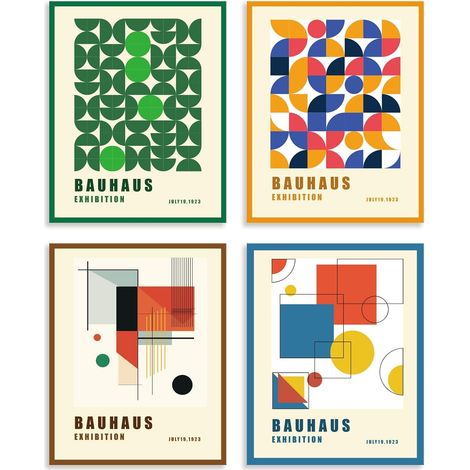Lot de 4 toiles murales modernes sans cadre et imperméables pour décoration murale de maison, bureau, salle de bain, 20,3 x 25,4 cm (1/5)