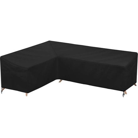 Telo di copertura per mobili da giardino - 200x270x82x90 cm, tessuto Oxford 210D impermeabile e resistente ai raggi UV, per divano angolare - Nero (1/5)