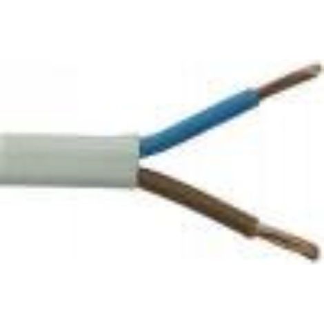 Câble électrique tuyau plat 2x1,00 mm 100 m blanc