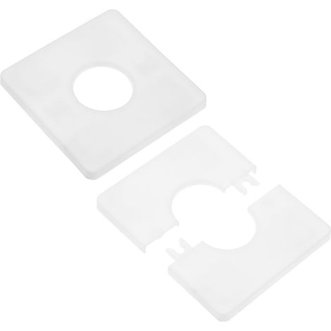 Juego de 2 bridas de pared ranuradas, para tubería de 32 mm de diámetro exterior en ABS, placas de cubierta cuadradas autoadhesivas para tubería/grifo de agua [blanco]