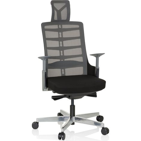 Bürostuhl / Drehstuhl SKARIF Netz / Stoff schwarz - schwarz/grau/schwarz hjh OFFICE (1/5)