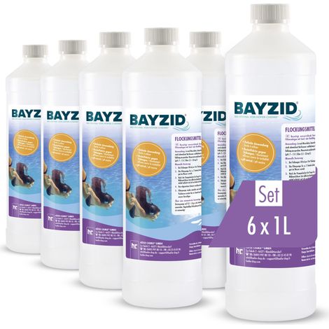 6x 1 L BAYZID® Flockungsmittel flüssig für Pools
