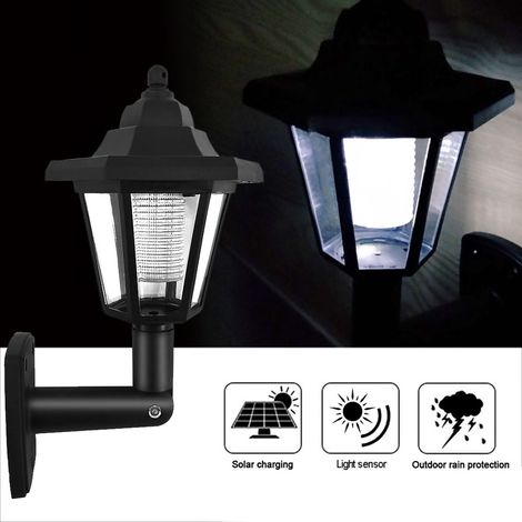 Stück Solarpanel-LED-Sensor-Wandleuchte, sechseckig, Wegleuchte, Gartenleuchte, Zaunleuchte (1/5)