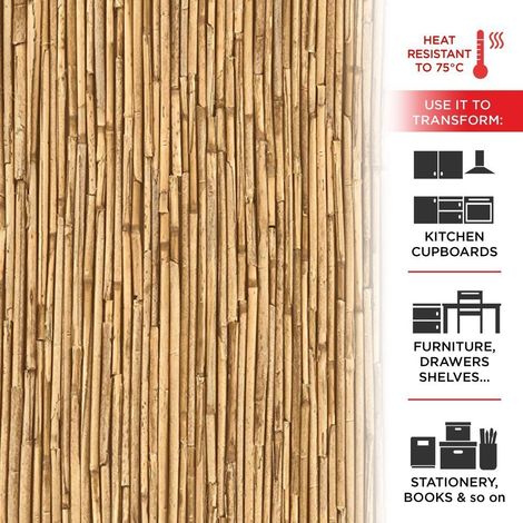 Pellicola Adesiva Effetto Bamboo 45 cm x 2 mt