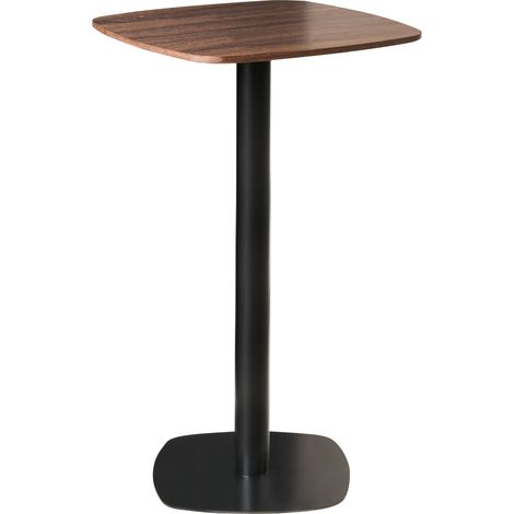 Mesa de bar de jardín con base de metal 60 x 60 cm marrón oscuro y negro Morella