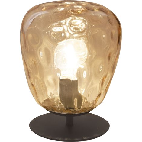 Lampe De Table Gisella En Verre Soufflé Et Métal Ambré E27 40W - Éclairage D'Intérieur Élégant Au Design Moderne Et Raffiné (1/3)