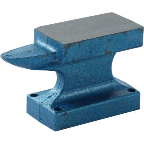 Anvil, Blue Blacksmith Anvil 1LB Cast Iron Anvil with Single Horn for Ironwork, Bodywork, Jewelry, Workshop Welding, Forming and Forging of Metals (1/4)