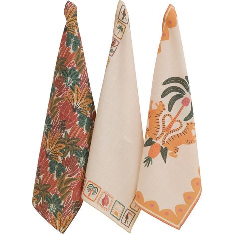 Set di 3 strofinacci in cotone 70x45 cm tropical - Atmosphera créateur d'intérieur