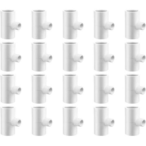 20 pcs,T-Shirt Abreuvoir Poulet,PièCes en T De Poulet,Raccords En T pour Volaille,Raccords En T En Pvc Pour Abreuvoir De Poulet,Pour Tuyauterie En Plastique 1/2" Schedule 40 Avec Filetage Ftp 1/8"