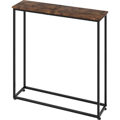 Console Hall Table Slim Wooden Entryway Hallway Sofa Display Shelf Metal Frame (1/5)