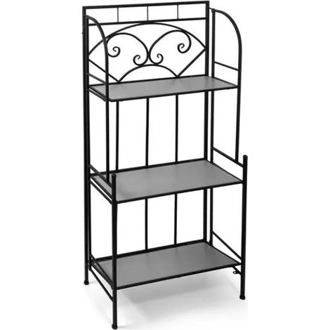 Set 2 scaffali in metallo con 3 ripiani cm 60x28x124h