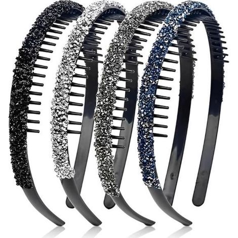 Bandeaux de cheveux - Non spécifié - 4 Pièces - Strass - Anti-glisse - Élégant (1/4)