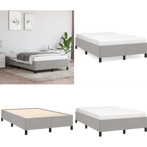Bettgestell ohne Matratze Hellgrau 120x190 cm Stoff - Bettrahmen - Holzrahmen - Lattenrost - Einzelbett - Doppelbett - Home & Living (1/5)