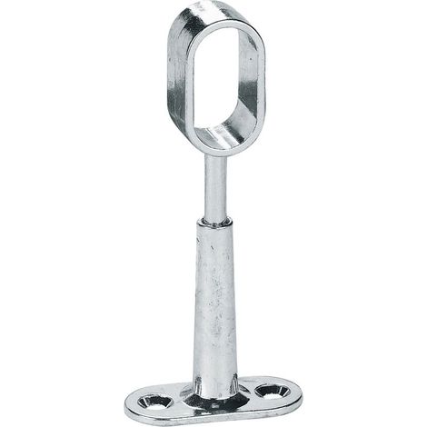 Itar – Piton sur platine réglable chromé – Matériau zamac – Hauteur ajustable 88 à 105 mm – Pour tube 30 x 15 mm – Fixation sous tablette