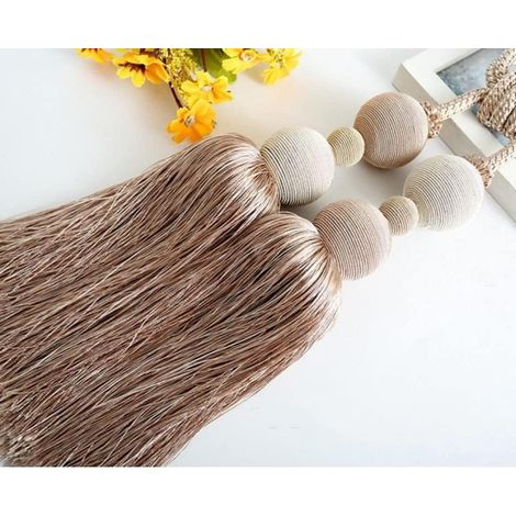 1 embrasse  boule beige – gland suspendu, décoration maison