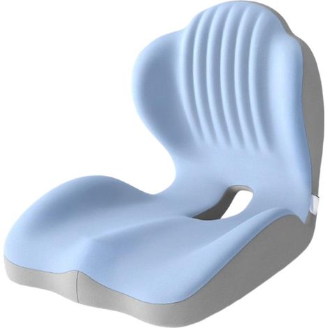 Coussin ergonomique forme L en mousse mémoire de forme, soutien lombaire pour bureau, voiture et fauteuil,atténue douleurs du coccyx et nerf sciatique (1/5)