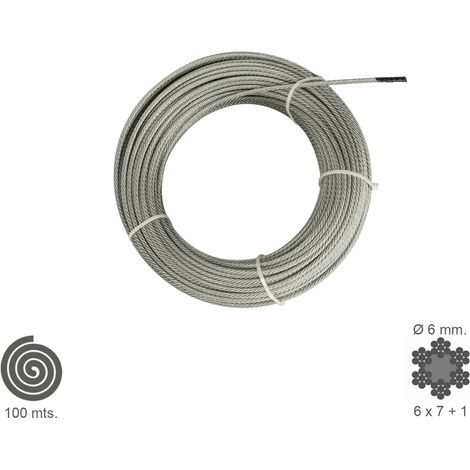 Cable Galvanizado 6 mm. (Rollo 100 Metros) No Elevacion (1/4)