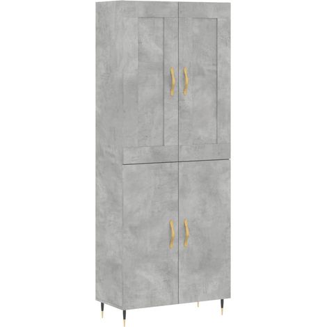 Maison Exclusive - Buffet haut Gris béton 69,5x34x180 cm Bois d'ingénierie (1/5)