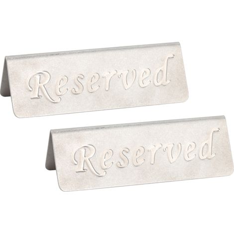 Set mit 2 Retro-Reservierungsschildern aus Edelstahl, Vintage-Reservierungsschilder im englischen Stil für Restaurants (1/5)