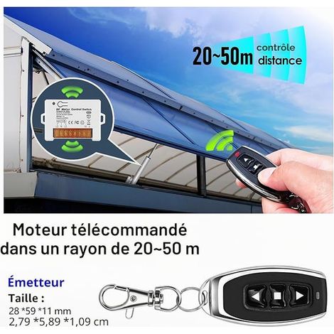 Interrupteur de Télécommande de Volet Roulant sans Fil Contrôleur de Récepteur Relais CA 90V 250V 3A émetteurs Moteur de Commande Radio avancer et reculer (1/3)