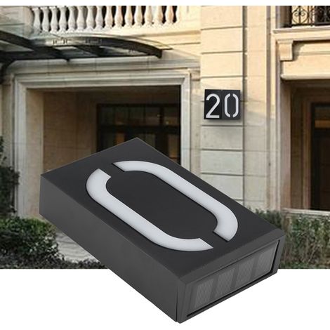 Panneau lumineux solaire extérieur à LED numérotant le numéro de porte pour maison, hôtel ou magasin. Numéro de plaque : 0 (1/5)