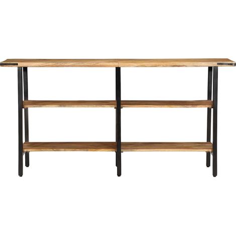 Table console，Table d'appoint，Bout de canapé，Meuble d'entrée 140x35x70 cm bois de manguier massif