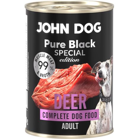 John Dog - Pure Black Special - Aliment humide pour chien Mono au cerf 400 g (1/2)