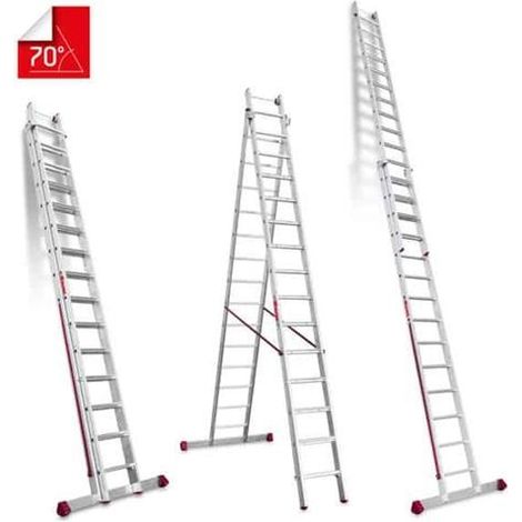 Escalera multiuso de 2 tramos con peldaños cómodos Peldaños 14-15 EN1415 FARAONE