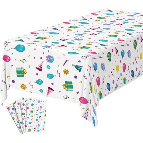 Tischdecke Geburtstag 4 Stück 137x274cm wasserdicht Party Dekoration Kinder