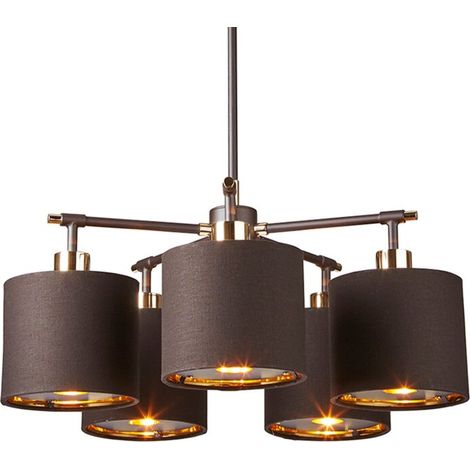 [NEUWERTIG] B-Ware Elstead Hängeleuchte Pendelleuchte Balance Deckenlampe E27 Braun-Messing 5-flg (1/2)