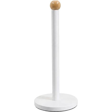 Dispenser di asciugamani di carta, design verticale, base in cemento pesante, bianco (1/2)